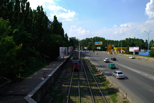 Вид на улицу Вишняковой с железнодорожного моста