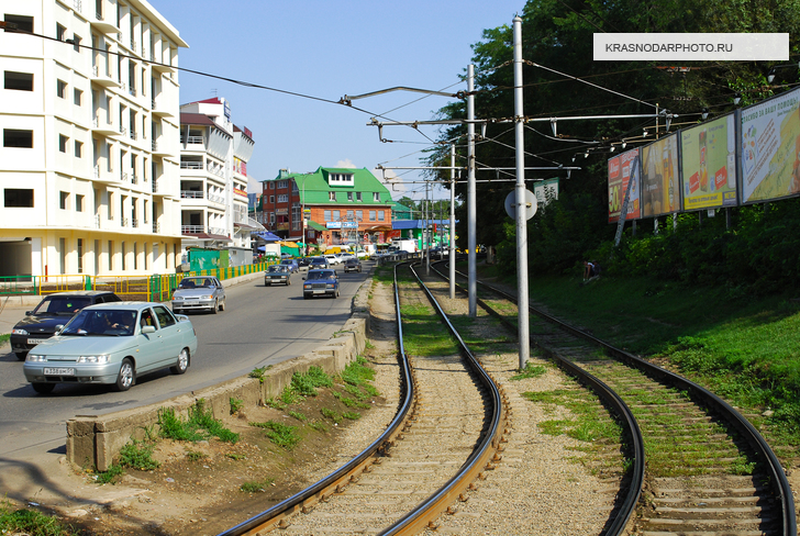 Трамвайные пути на улице Вишняковой