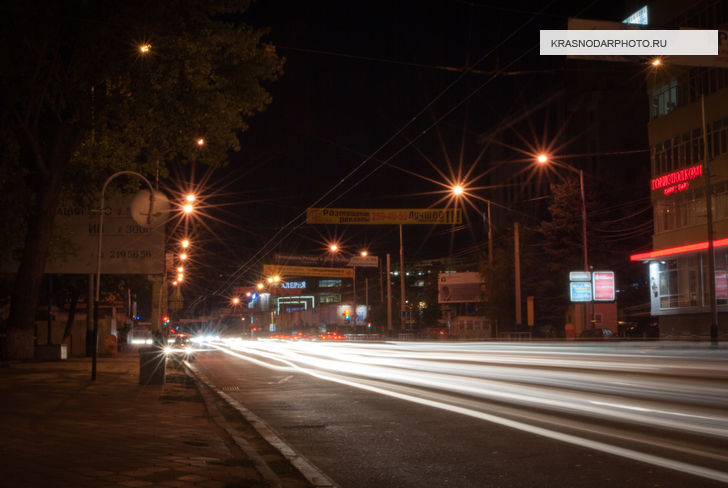Улица Северная в ночное время
