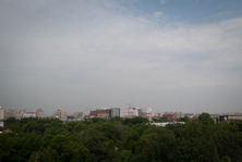 Вид на город Краснодар с колеса обозрения в парке имени Горького