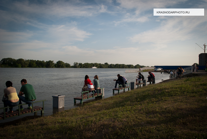 Река Кубань в Юбилейном микрорайоне