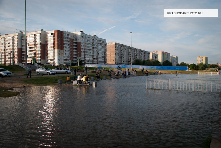 Река Кубань в Юбилейном микрорайоне