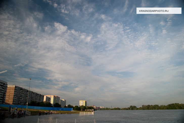 Река Кубань в Юбилейном микрорайоне