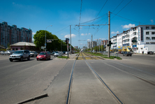 Трамвайные пути на улице Ставропольская