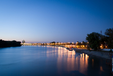 Вид на реку Кубань летним вечером