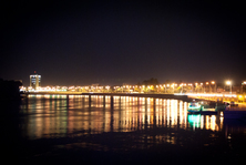 Вид на реку Кубань в ночное время