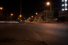 Улица Ставропольская в ночное время